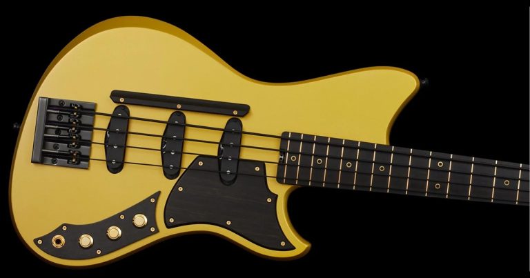 Alpher’s “GoldBot” Bass Combines Striking Looks with a Bold Pickup System