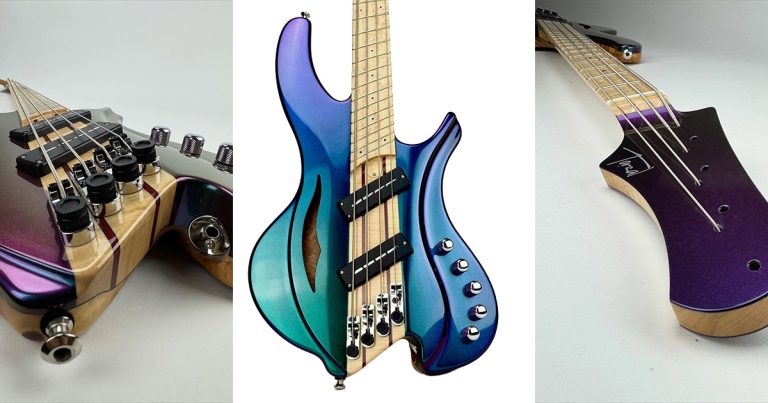 Torzal’s New Natural Twist Bass: Set-Through Build, Chameleon Finish, and 35-Degree Neck Twist