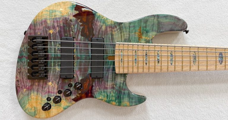 Bass of the Week: Devon Bass J6 Modern Stuns with Dye-Stabilized Boxwood Burl