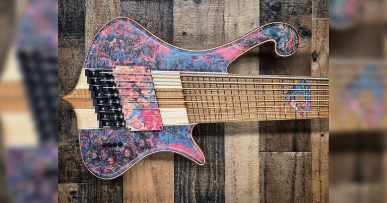This Hybrid Chestnut 8-String Bass by May Custom Basses Is Stunning